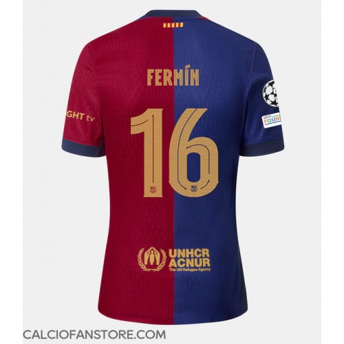 Maglia Calcio Barcelona Fermin Lopez #16 Prima Divisa 2024-25 Manica Corta